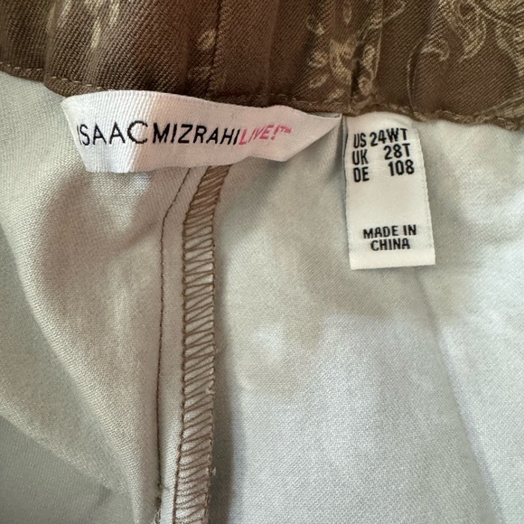 Isaac Mizrahi Live! 24/7 Stretch Printed Pant Brown 24T - Picture 5 of 12
